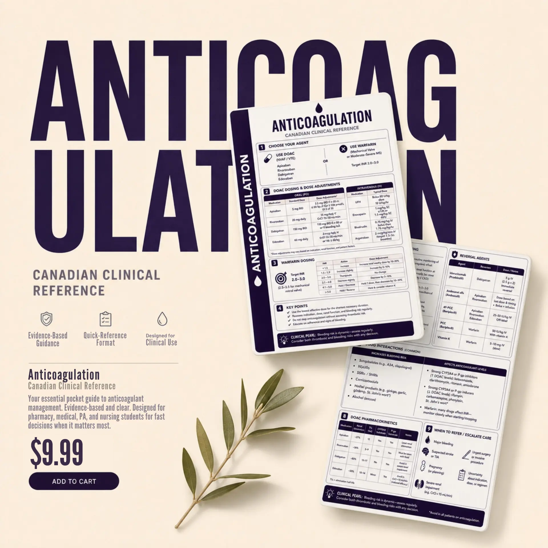 Anticoagulation clinical pocket card, photo 1