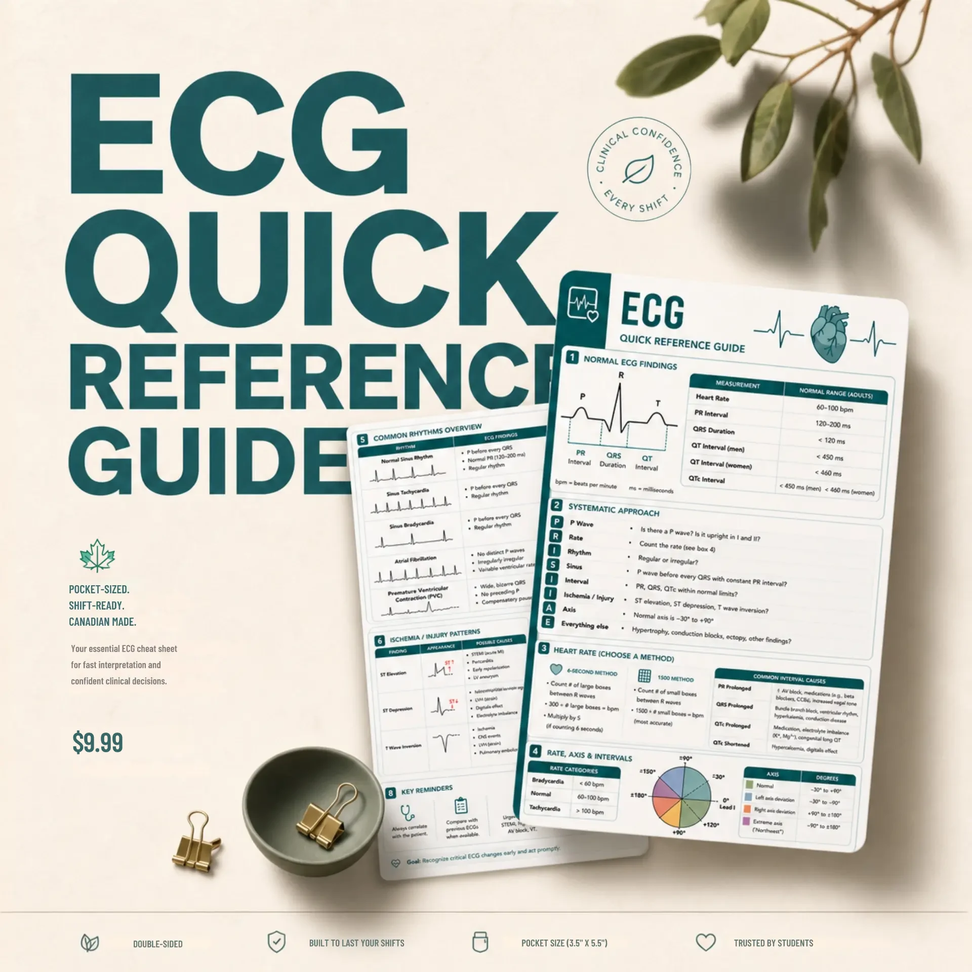 ECG clinical pocket card, detail photo 1