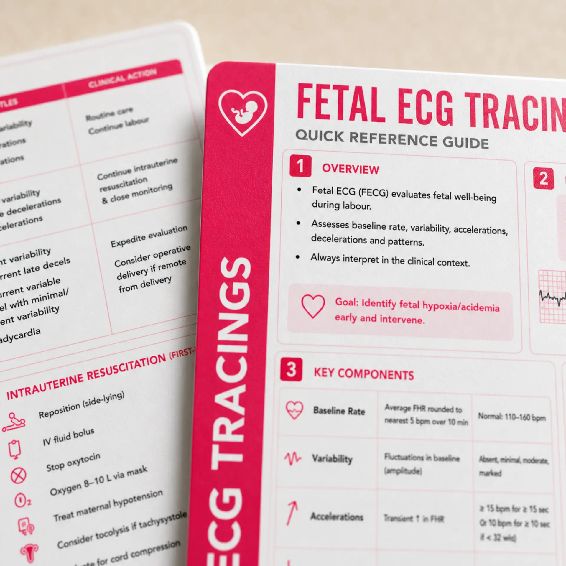 Fetal ECG Tracings clinical pocket card, detail photo 2