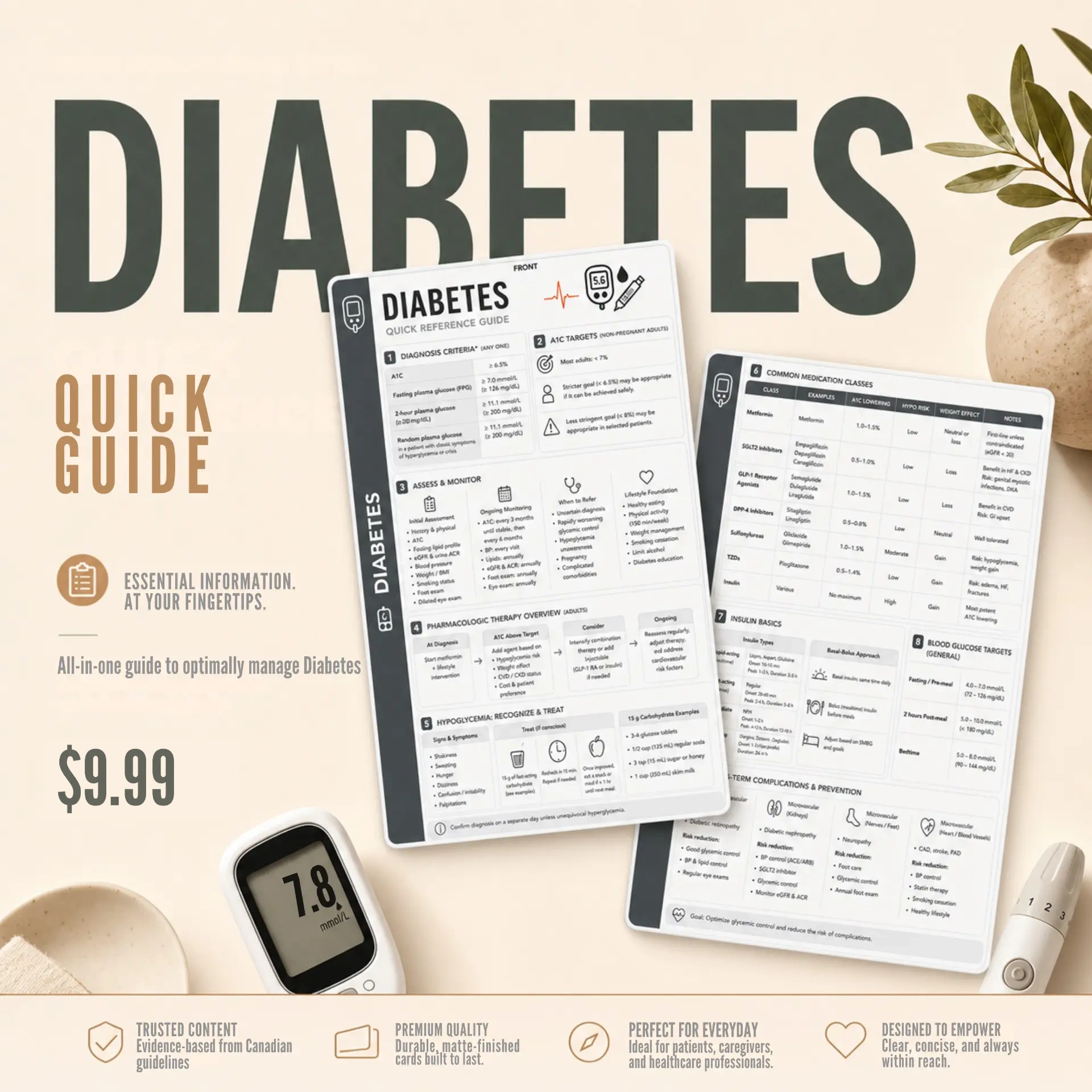 Diabetes clinical pocket card, photo 1