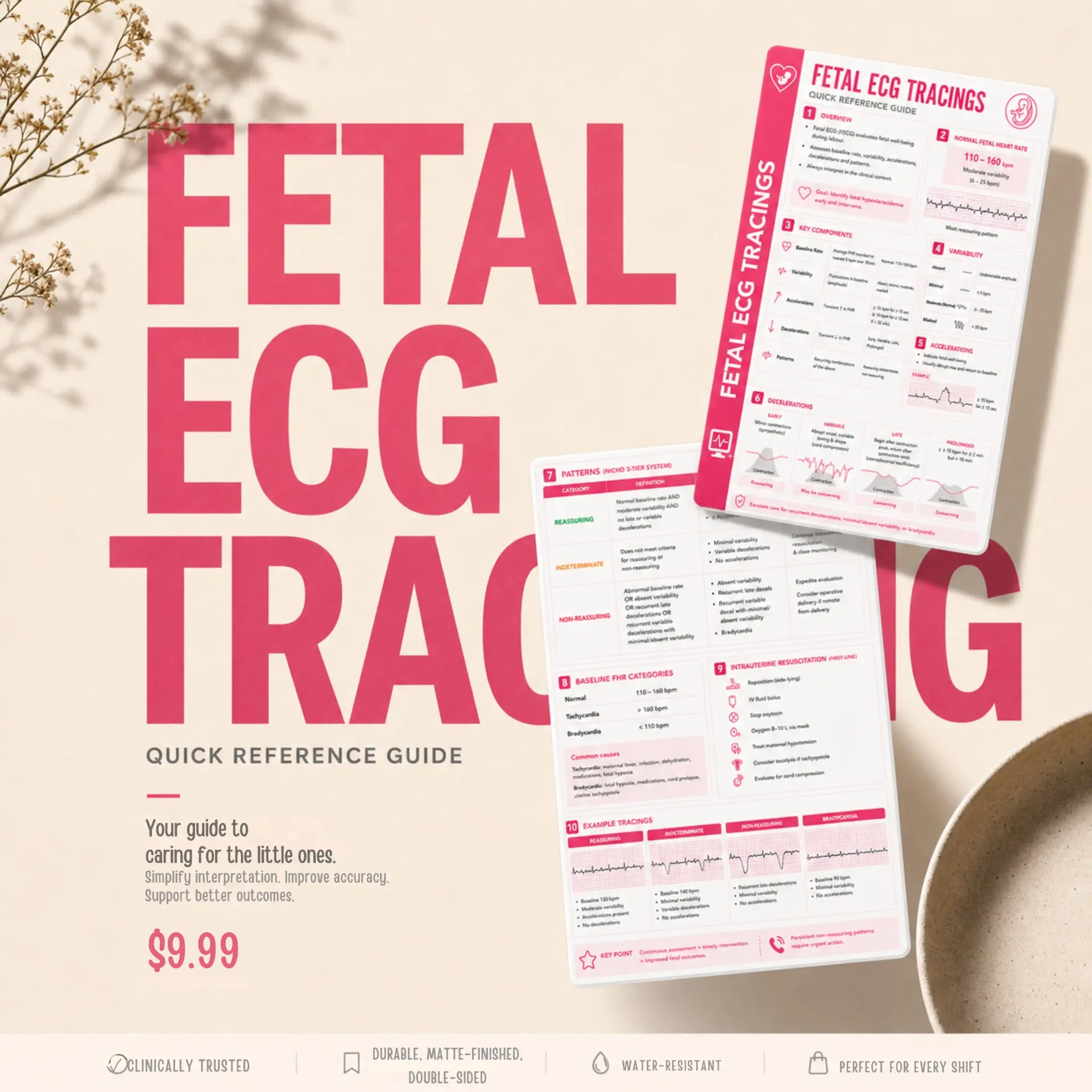 Fetal ECG Tracings clinical pocket card, detail photo 1