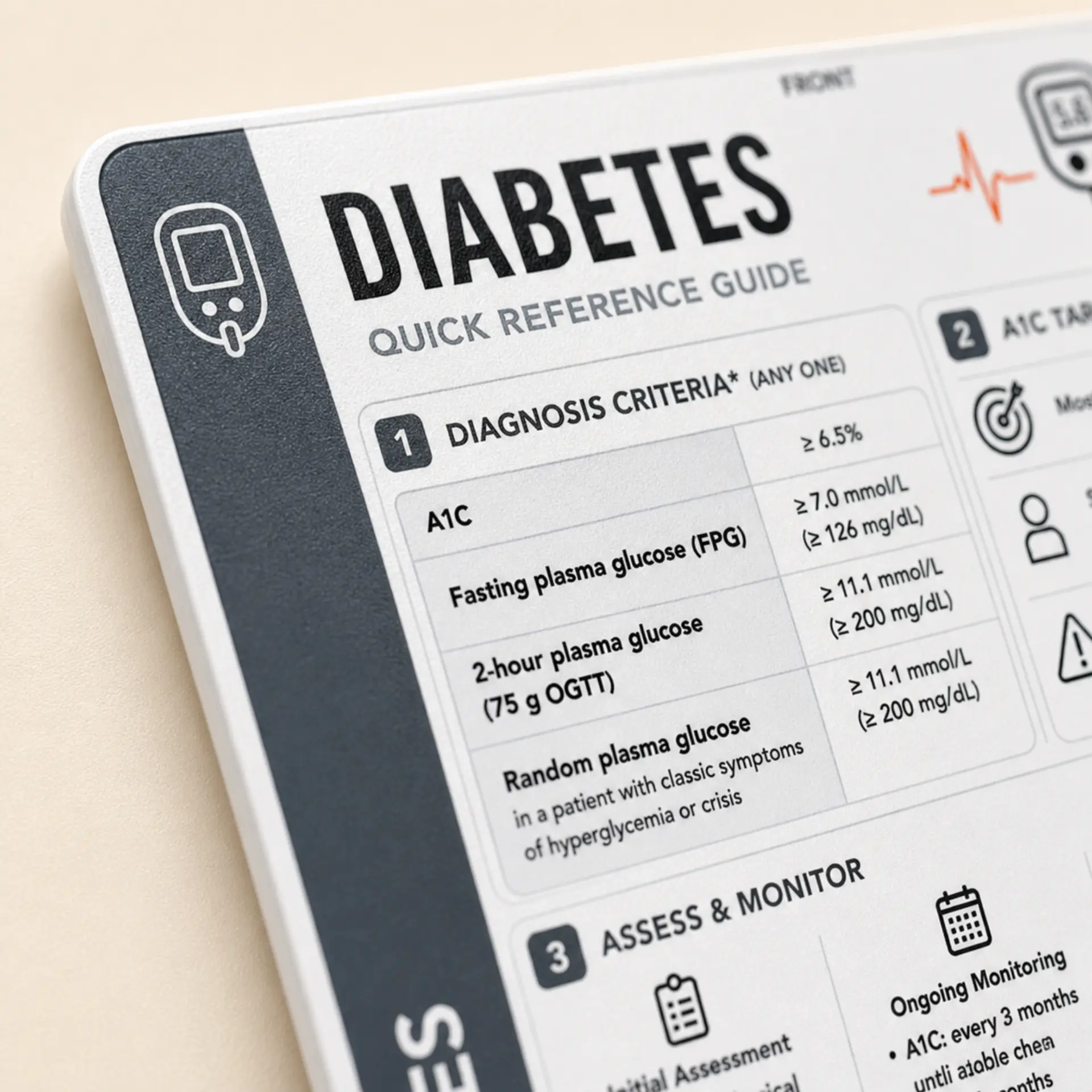 Diabetes clinical pocket card, photo 2